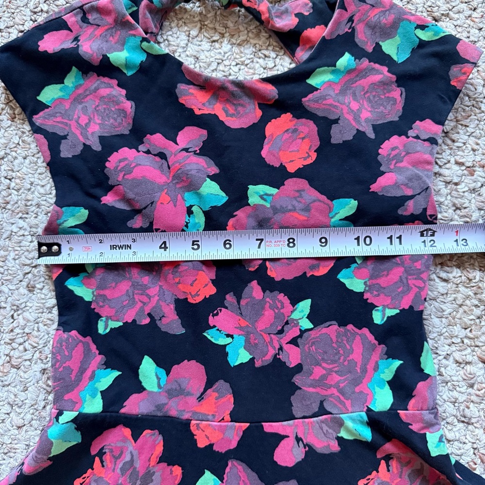Talula Aritzia Palmetto Mini Skater Dress in Rose Floral Print Size Small - Picture 2 of 8